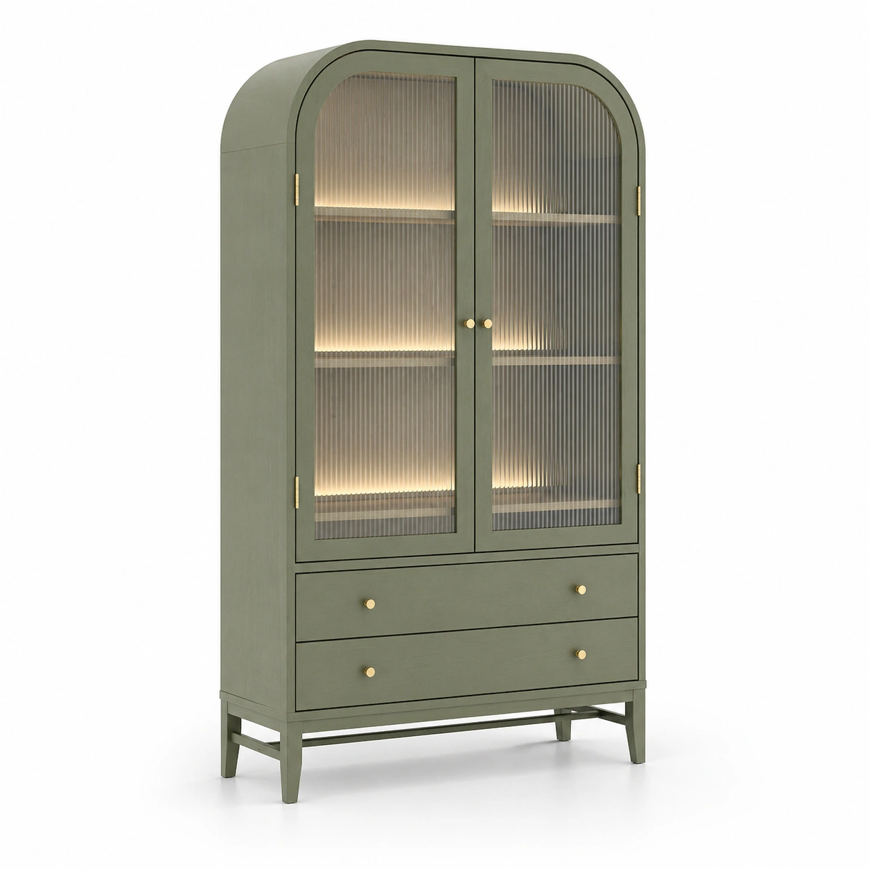 Vitrina verde moderna con luz-damvero